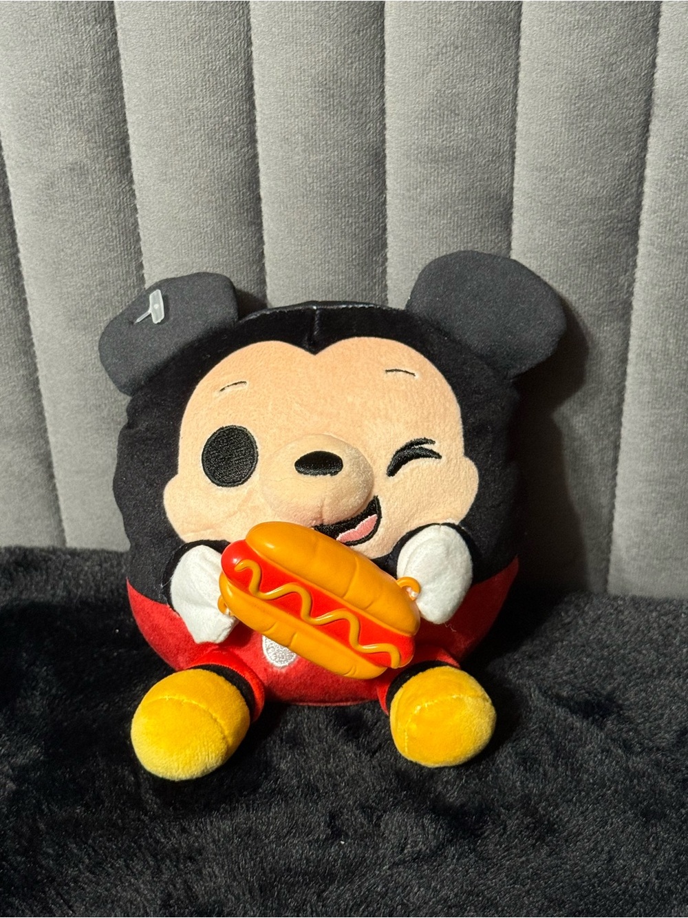 💞4/$35- Disney Mickey Mouse Winking Hot Dog Plush ZURU SquishMe Soft Stuffed